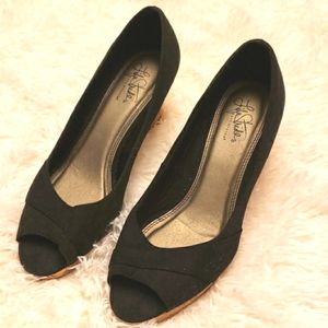 Life Stride Soft System Cork Wedge Sandals sz 9.5